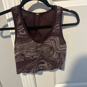 Athleta Marbled Brown Crop Top
